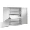 DENIOS Cabo Heavy-Duty Tool Cabinet, Hinged Doors, 3 Shelves, 3 Drawers, W 1200 x D 500 x H 1950 mm, Gray view 1