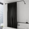 Solid Black PEVA Shower Curtain 120 x 200 cm with Black Shower Curtain Rings view 1