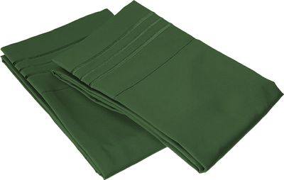 Elegant Comfort 2-Piece King-Size Pillowcase Set, Wrinkle- and Fade-Resistant, Egyptian-Quality Microfiber, Ultra-Soft, Luxurious, Hunter Green