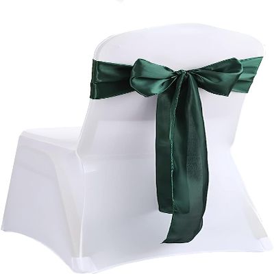Stretch Chair Sashes with Ring Buckles, Red, 50 pcs