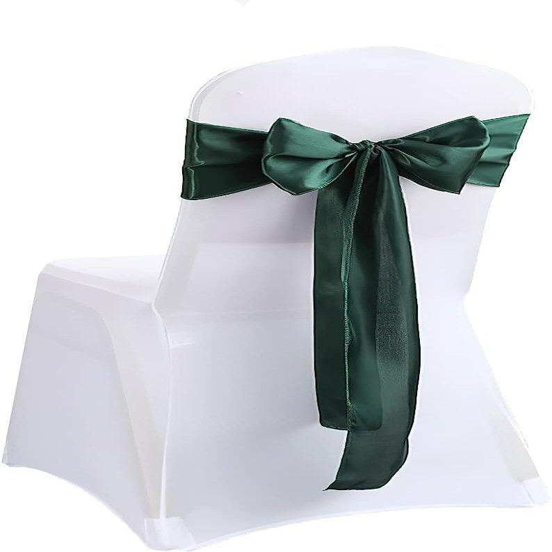 Stretch Chair Sashes with Ring Buckles, Red, 50 pcs