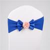 Chair Cover Bow Bands, Spandex Chair Sashes with Rose Balls, Artificial Wedding Chair Sashes, Wedding Chair Bows, Party, Red, 50 Pieces (Color: Royal Blue, Size: 10PCS) view 2