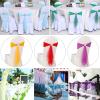 Chair Cover Bow Bands, Spandex Chair Sashes with Rose Balls, Artificial Wedding Chair Sashes, Wedding Chair Bows, Party, Red, 50 Pieces (Color: Royal Blue, Size: 10PCS) view 4