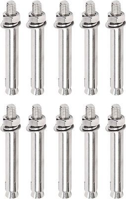 MIFANI 304 Stainless Steel Expansion Anchor Bolts, 10-Pack, M8 x 80 mm