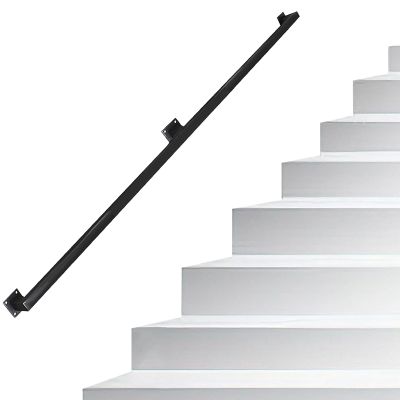 UPIKIT Black Metal Stair Handrail, 110 cm, Wall-Mounted