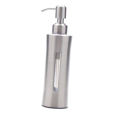 Refillable Stainless Steel Lotion Dispenser with Press Pump, Silver