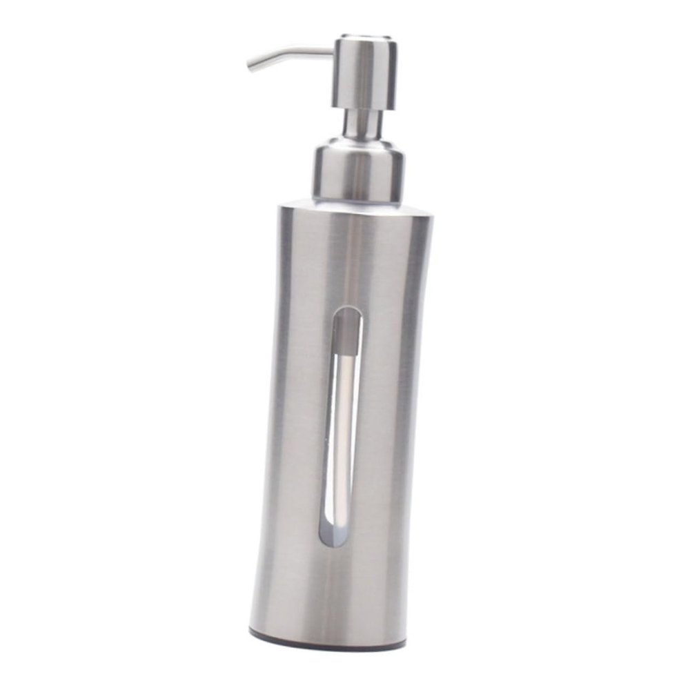 Refillable Stainless Steel Lotion Dispenser with Press Pump, Silver