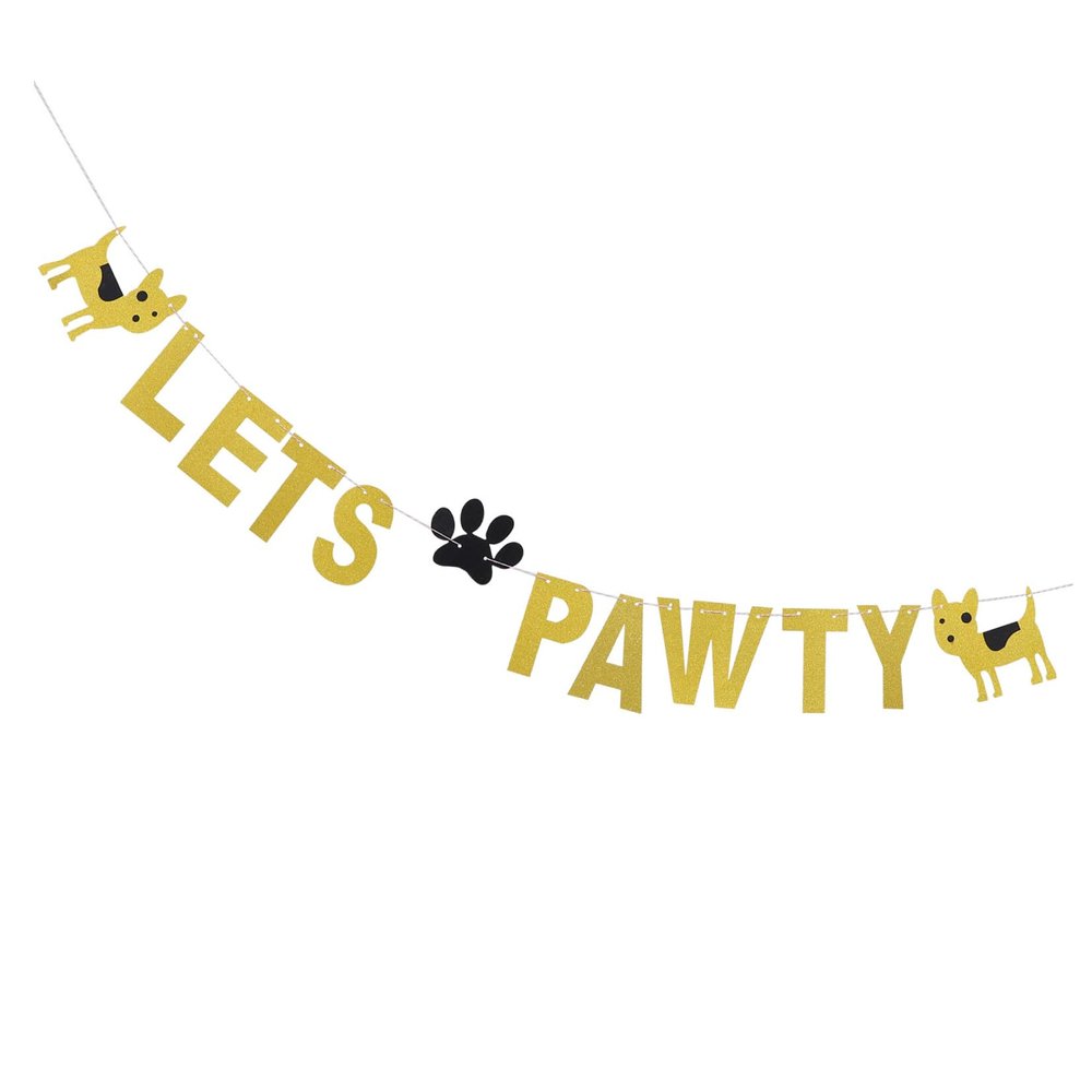 ORFOFE Lets Pawty Banner for Pet Birthday Parties
