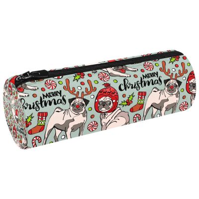 Christmas Puppy Dogs Pencil Case for College Students