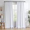 Keqiaosuocai Linen-Look Blackout Curtains, Extra Long, Thick, Customizable, 127 x 320 cm, White view 2