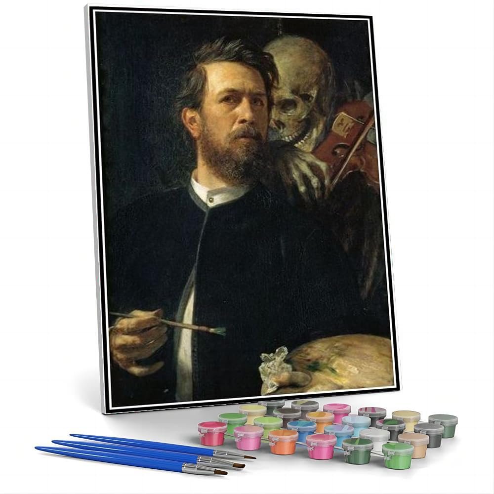 Paint by Numbers Kit for Adults and Kids, Self-Portrait with Death as a Fiddler, Canvas Kit for Beginners