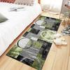 Long Hallway Runner Rug, Non-Slip, Washable, Gray/Black/Green, 110 x 450 cm view 2