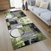 Long Hallway Runner Rug, Non-Slip, Washable, Gray/Black/Green, 110 x 450 cm view 3