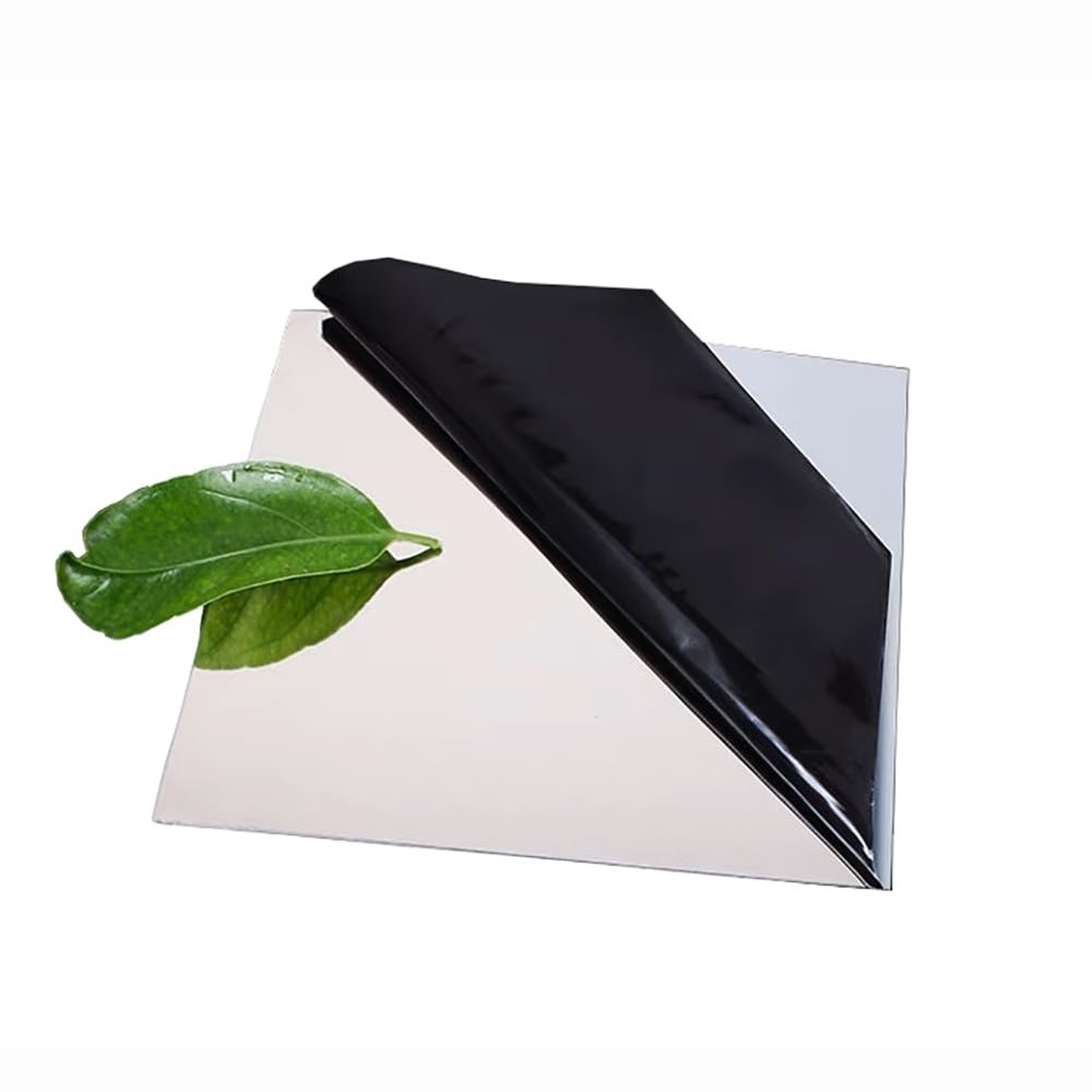 BAIWANLIN 8K 304 Stainless Steel Plate, 0.5–3 mm Thick, 100 × 100 mm, Mirror Finish on One Side, 0.8 mm × 100 mm × 100 mm