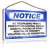 CakJuice Personalized Front Door Sign, “Notice No Trespassing Private Property No Hunting,” Wood Sign, Outdoor Decor and Kitchen Wall Sign, 23 x 35 cm view 1