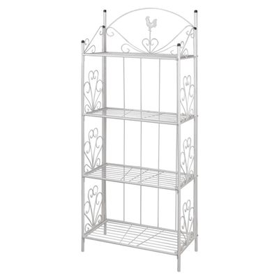 RAUGAJ Square Plant Shelf, White, 61.5 x 33 x 153 cm