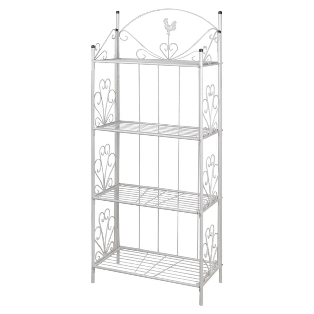 RAUGAJ Square Plant Shelf, White, 61.5 x 33 x 153 cm