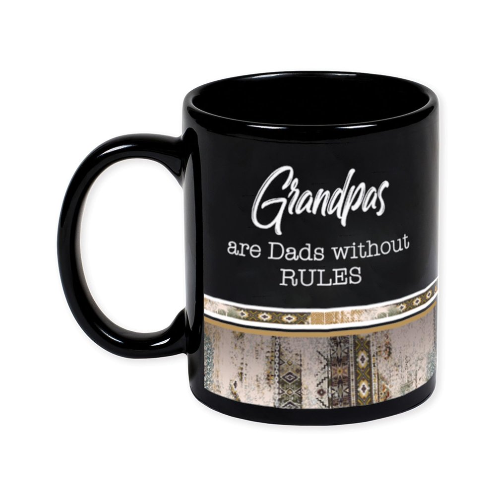 Cottage Garden EMUG-11B Coffee Mug with "Grandpas Are Dads Without Rules," 325 ml, Black and Brown