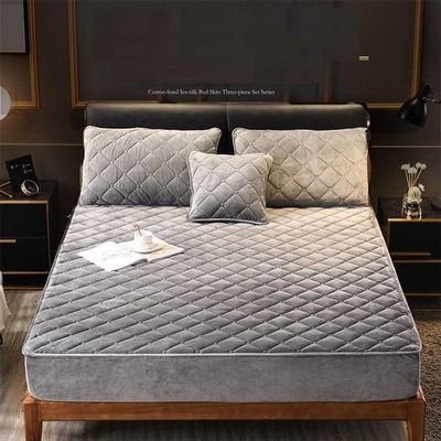 Plush Mattress Cover, Thick, Warm, Soft Crystal Velvet, King Size, Fitted Sheet, No Pillowcase