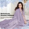 Cooling Summer Blanket, Lightweight and Breathable, Purple 2, 90 x 100 cm view 2