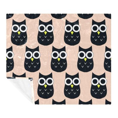 Soft Warm Fleece Throw Blanket for Children and Adults, Cute Owl Blanket for Sofa, Chairs or Bed, 150 x 200 cm