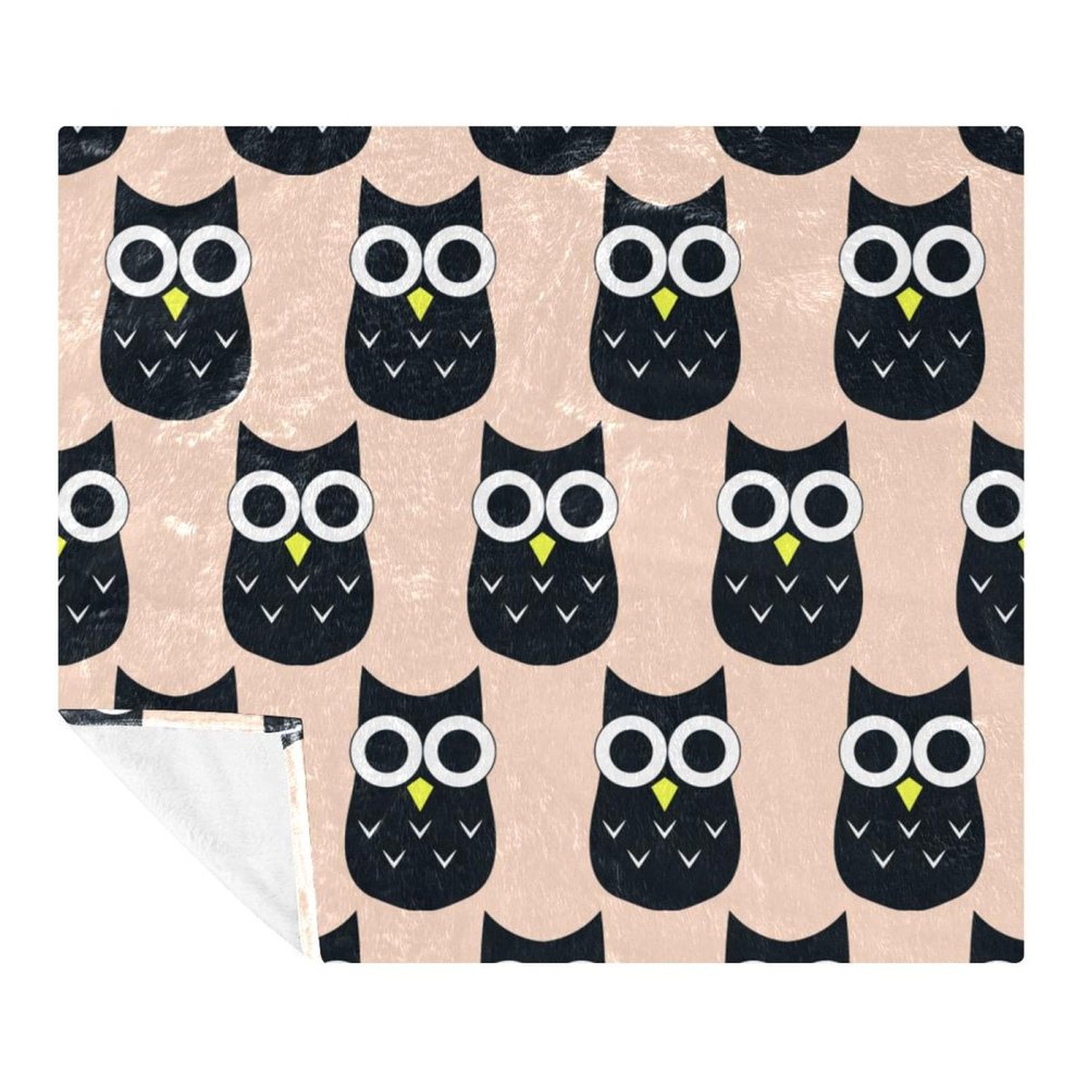 Soft Warm Fleece Throw Blanket for Children and Adults, Cute Owl Blanket for Sofa, Chairs or Bed, 150 x 200 cm