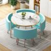 Round Table and 4 Chairs Set for Office, Dining Room, Hotel or Restaurant, 80 x 80 x 75 cm view 1