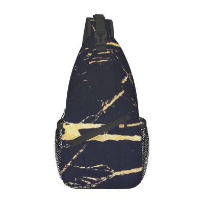 Palm Tree Over Blue Sea Sling Bag, Crossbody Chest Pack for Men and Women, Adjustable Shoulder, Marble, One Size