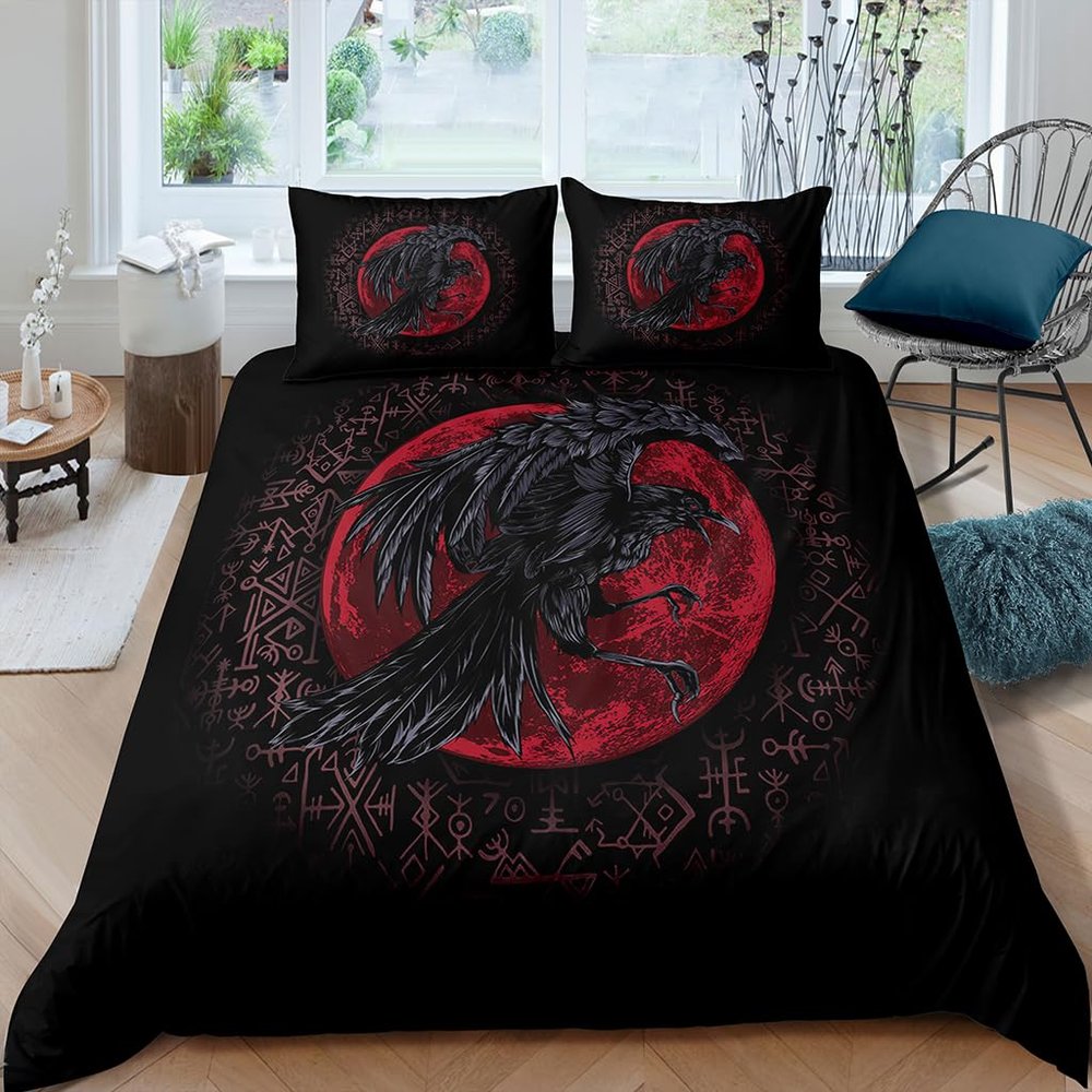 WIKINGER Viking Raven Duvet Cover Set, 135 x 200 cm, 2-Piece