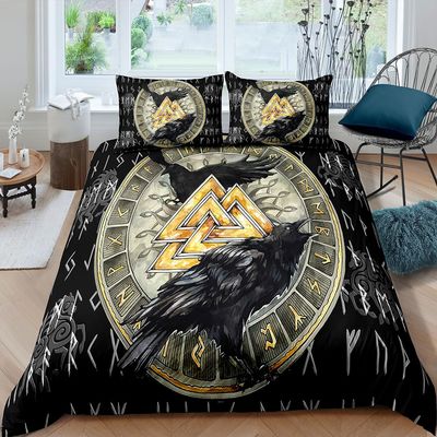 VIKING Duvet Cover Set 135 x 200 cm, 4-Piece, 100% Microfiber