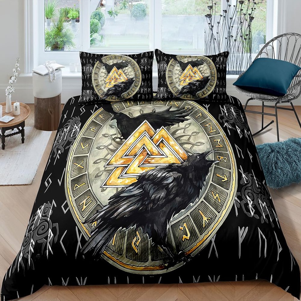 VIKING Duvet Cover Set 135 x 200 cm, 4-Piece, 100% Microfiber