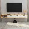 CENAP Wall-Mounted Media Console, Multifunctional Floating TV Stand Cabinet, Component Shelf for Home Office/Living Room, D, 140 x 23 x 17 cm view 2