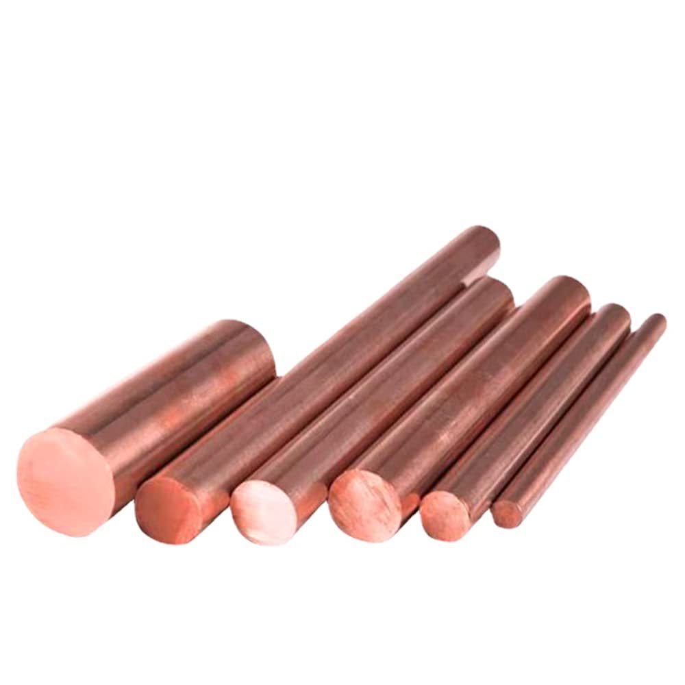 Pure Copper Round Solid Rod, 2 mm–80 mm Diameter, 100–300 mm Length