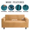 JunJiale High-Stretch Sofa Cover for 2-Seater Sofas, Elastic Slipcover with Anti-Slip Bottom, Gray Blue view 4