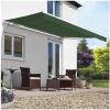 PJDDP Manual Retractable Awning with Hand Crank, Adjustable Angle, 4 x 1.5 m / 13 x 5 ft view 1