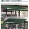 PJDDP Manual Retractable Awning with Hand Crank, Adjustable Angle, 4 x 1.5 m / 13 x 5 ft view 2