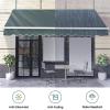 PJDDP Manual Retractable Awning with Hand Crank, Adjustable Angle, 4 x 1.5 m / 13 x 5 ft view 3