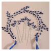 yaoqijie Bridal Blue and Red Rhinestone Headband with Hairpins, Crystal Wedding Headpiece view 1