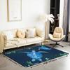 richhome Sea Turtle Rug 150 x 200 cm, Retro Blue Geometric Sea Creature Decor, Leaf and Plant Indoor Floor Mat view 2