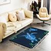 richhome Sea Turtle Rug 150 x 200 cm, Retro Blue Geometric Sea Creature Decor, Leaf and Plant Indoor Floor Mat view 3