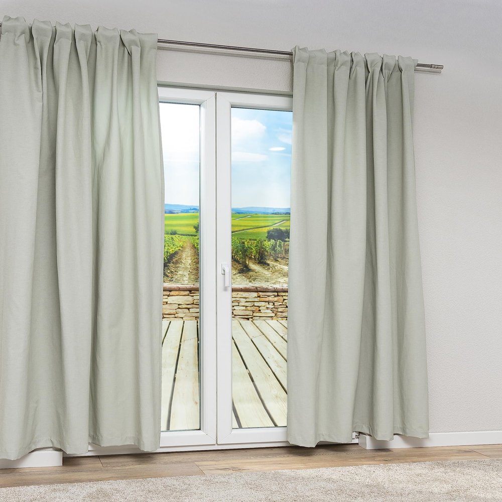 LYSEL Tonina Decorative Curtain Panel, 142 x 245 cm, Pale Green
