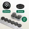 25 mm Black Resin Buttons, 4-Hole Sewing Buttons, 20-Piece Set with Storage Box view 2