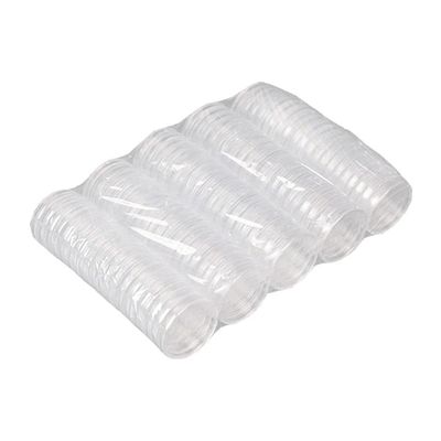 Puooifrty Transparent Coin Boxes, 100 Pieces, 1 Ounce, 40 mm Capsules, Cases for Commemorative Coins