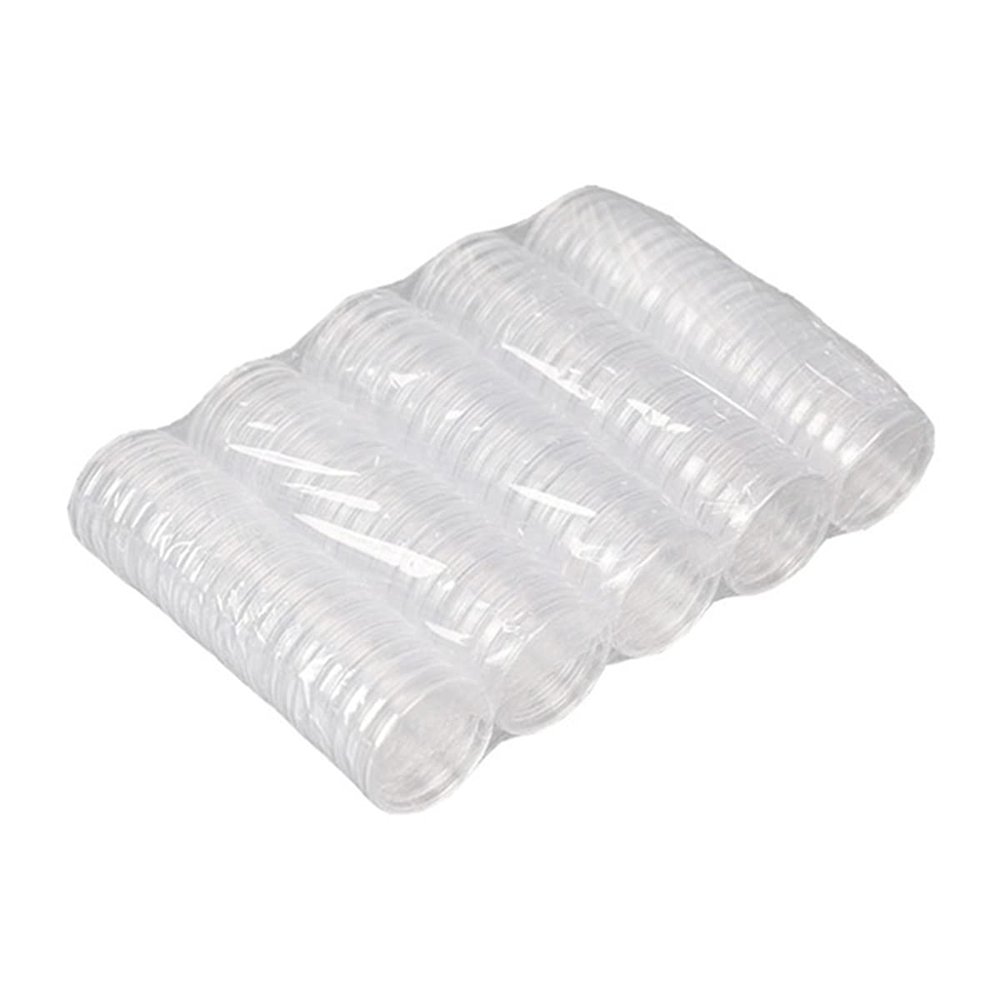 Puooifrty Transparent Coin Boxes, 100 Pieces, 1 Ounce, 40 mm Capsules, Cases for Commemorative Coins