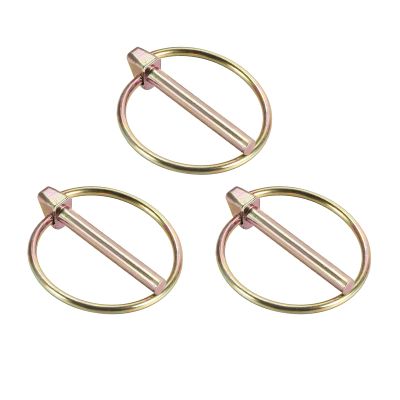 QUARKZMAN 3-Piece Retaining Pins with Ring, 4.5 x 36 mm, Yellow Zinc-Plated