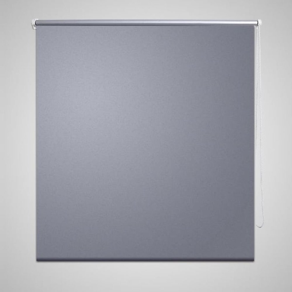 ZEYUAN Blackout Roller Blind with Clamps, Gray, 160 x 230 cm