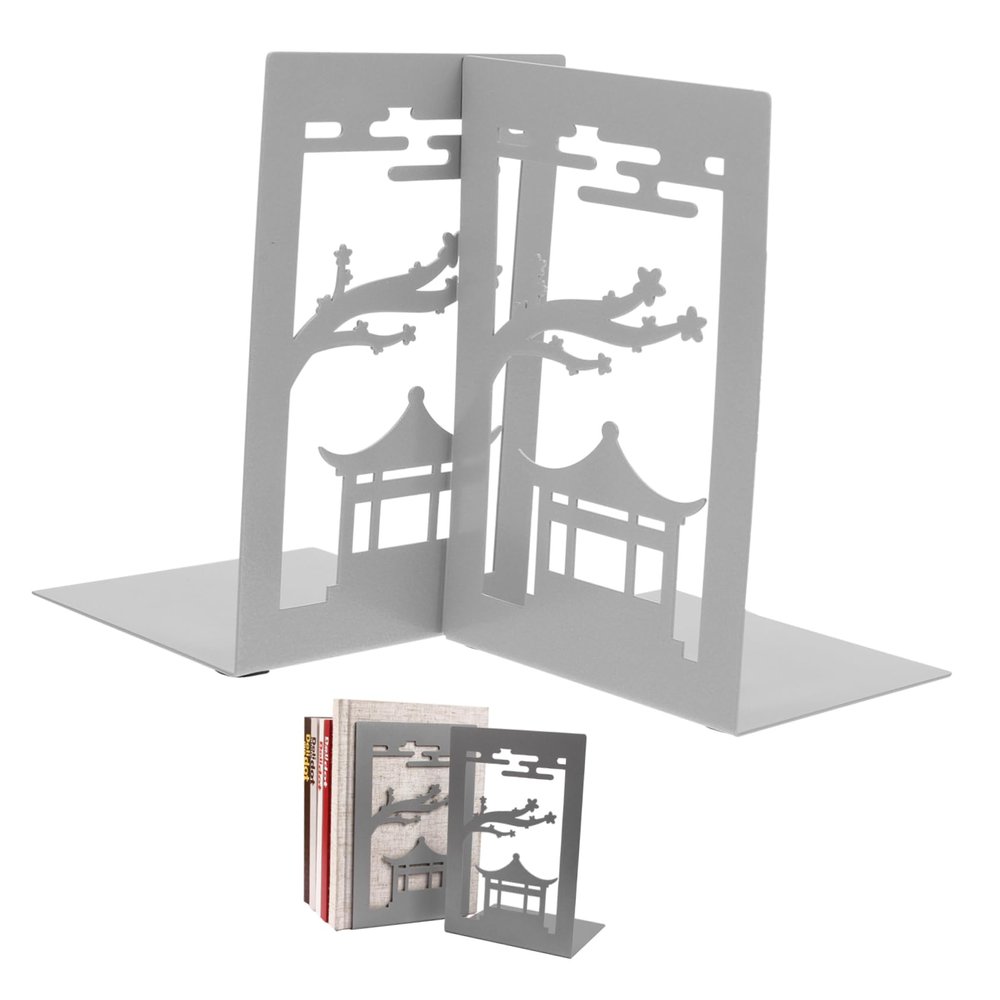 Metal Bookends, 2-Pack, for Magazines and Textbooks
