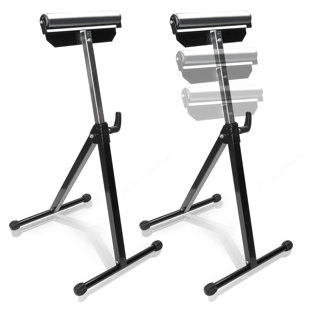Herrselsam 2-Pack Adjustable Roller Stands, 68–108 cm, Folding, Anti-Slip Feet, 180 kg