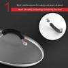 BAZAC Glass Lid with Metal Handle, Tempered Glass, Stainless Steel Rim, 50 cm view 2