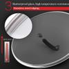 BAZAC Glass Lid with Metal Handle, Tempered Glass, Stainless Steel Rim, 50 cm view 4